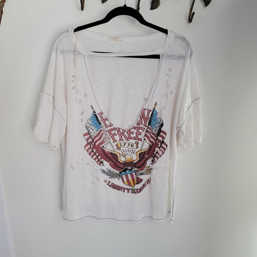 Emory park distressed born free moto style tshirt